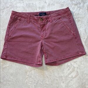 American Eagle Outfitters Women’s Distressed Red Shorts with Some Stretch SZ 4